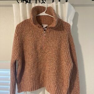 SINCERELY JULES Quarter zip knit sweater orange/brownish size XL